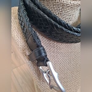 Coach Black Leather Men's or Ladies  Braided Weave Belt 90008C7 Size 36